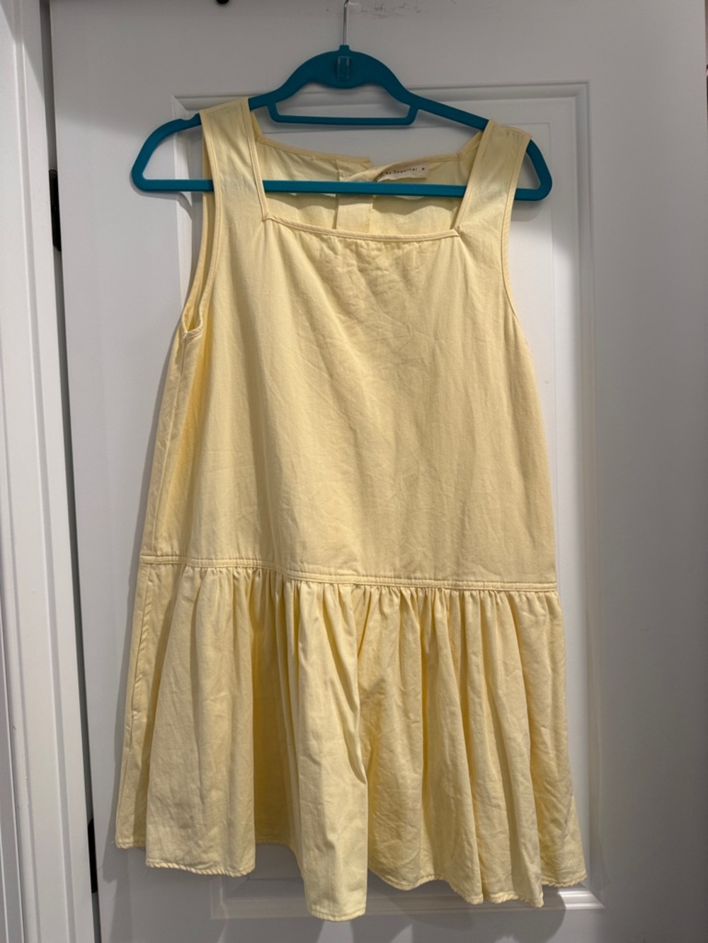 By Together Light Yellow Sleeveless Drop-Waist Mini Dress